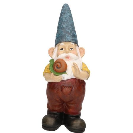 Garden gnome statue Simon with snail 29 cm