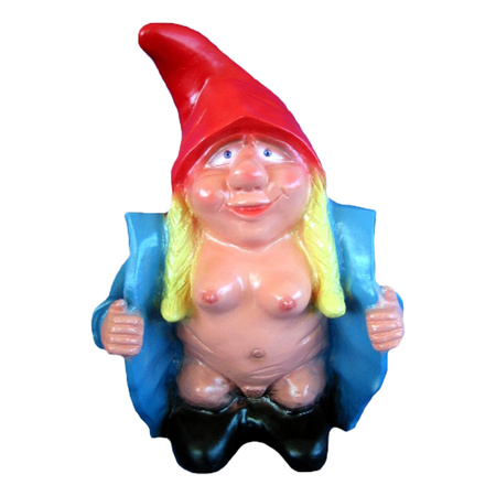 Garden gnome flasher women 30 cm