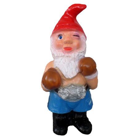 Garden gnome red hat boxing champion 33 cm