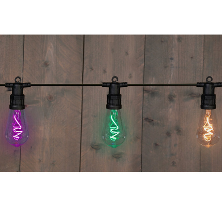 Tuinverlichting lichtsnoer met lampjes/bollampjes gekleurd 10 meter