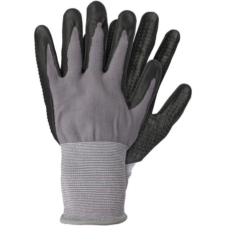 Gardening gloves / work gloves grey/black 3 sets size M