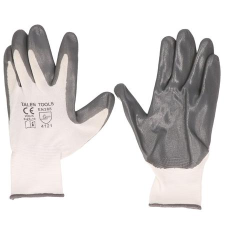 Gardening gloves / work gloves white/silver 3 sets