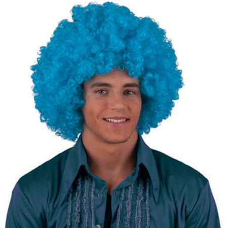 Turquoise afro wig