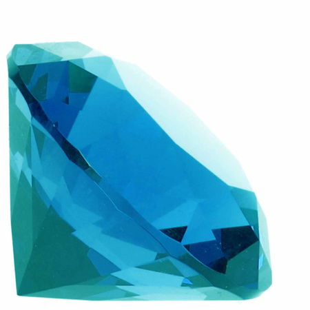 Turquoise blue fake diamond 4 cm glass