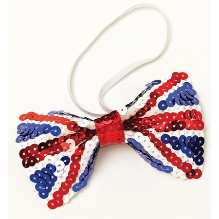 Union Jack bow tie with sequins