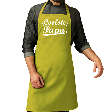 Father's Day gift apron - coolste papa - lime green - kitchen apron - barbecue/BBQ - birthday