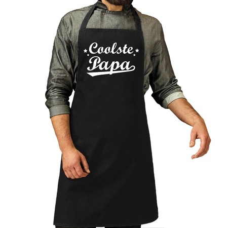 Father's Day gift apron - coolste papa - black - kitchen apron - barbecue/BBQ - birthday 