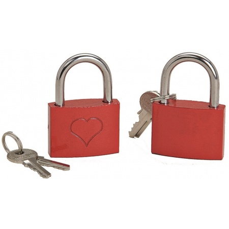 Love heart Valentine theme locker red 6 cm