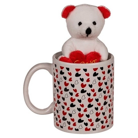 White mug with heart Love 9 cm