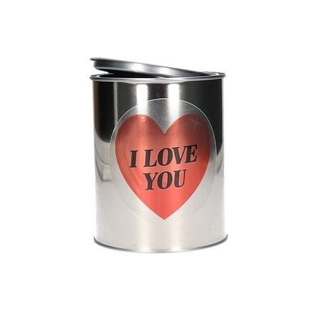 Valentines Day gift tin with heart sticker