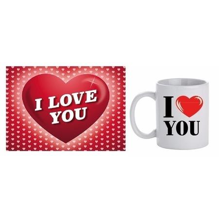 I Love You mug 300 ml with Valentines card