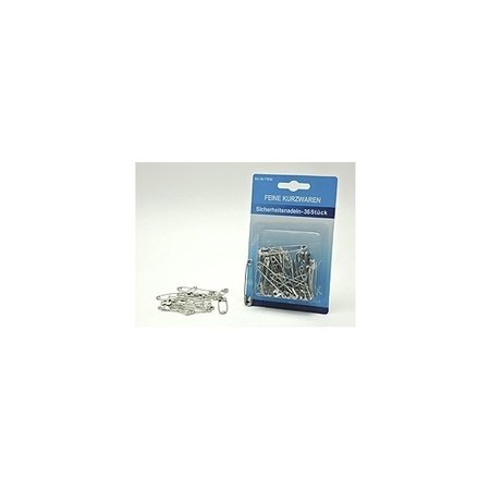 Safety pins - metal - silver - 36x pieces - different sizes