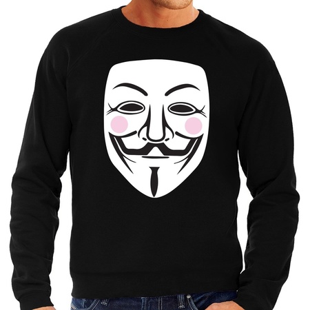 Vendetta masker sweater zwart voor heren 
