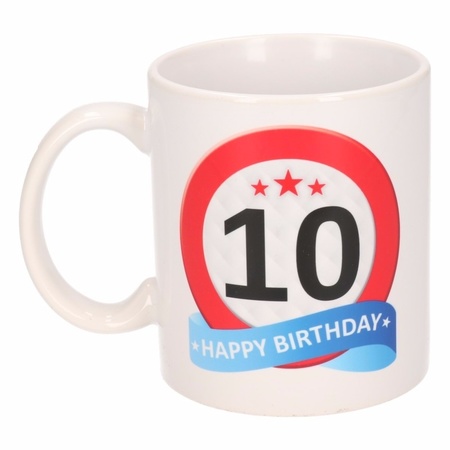 Birthday road sign mug 10 year