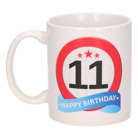 Birthday road sign mug 11 year