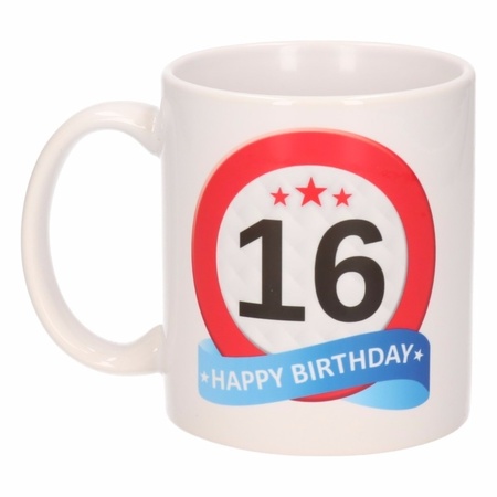 Birthday road sign mug 16 year