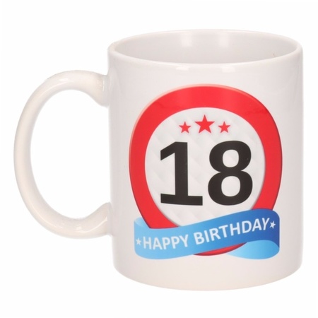 Birthday road sign mug 18 year