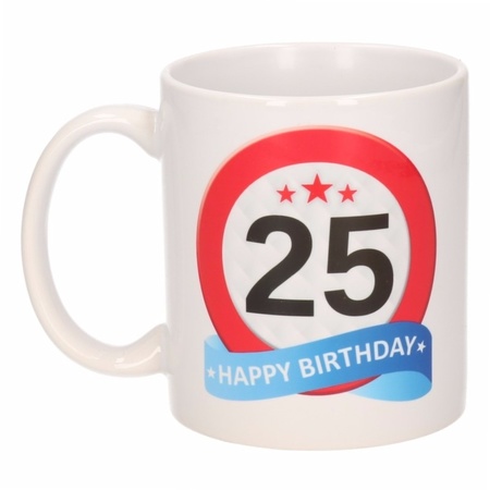 Birthday road sign mug 25 year