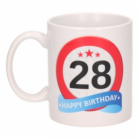 Birthday road sign mug 28 year