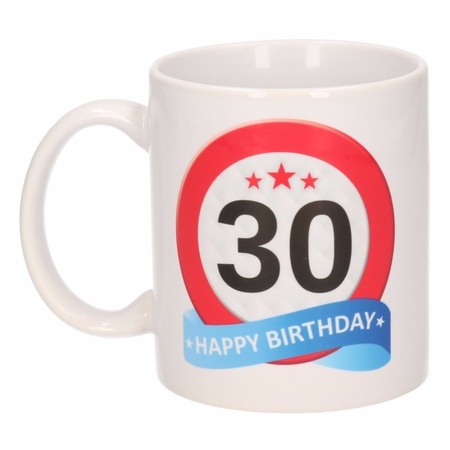 Birthday road sign mug 30 year