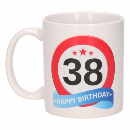 Birthday road sign mug 38 year