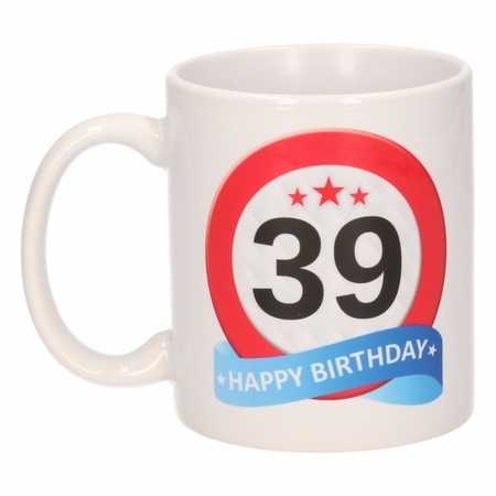 Birthday road sign mug 39 year