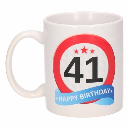 Birthday road sign mug 41 year