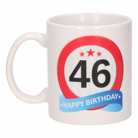 Verjaardag 46 jaar verkeersbord mok / beker