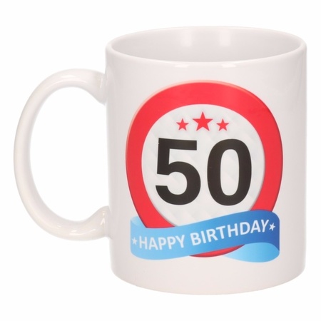 Birthday road sign mug 50 year