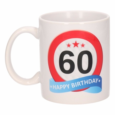 Verjaardag 60 jaar verkeersbord mok / beker