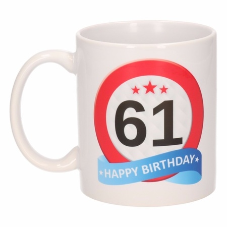 Birthday road sign mug 61 year