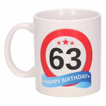 Birthday road sign mug 63 year