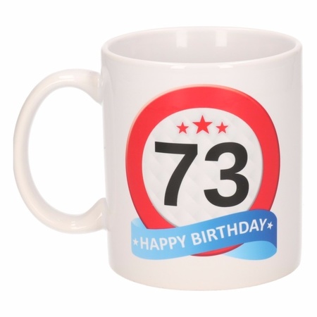 Birthday road sign mug 73 year