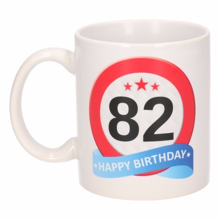 Birthday road sign mug 82 year