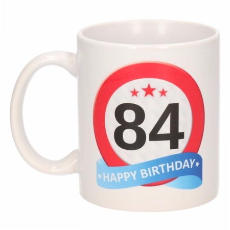 Birthday road sign mug 84 year