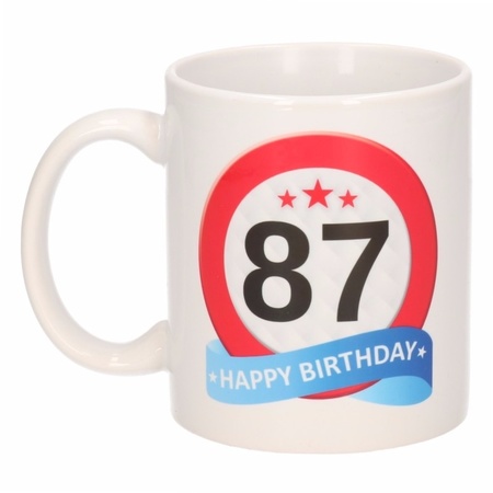 Birthday road sign mug 87 year
