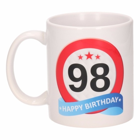 Birthday road sign mug 98 year