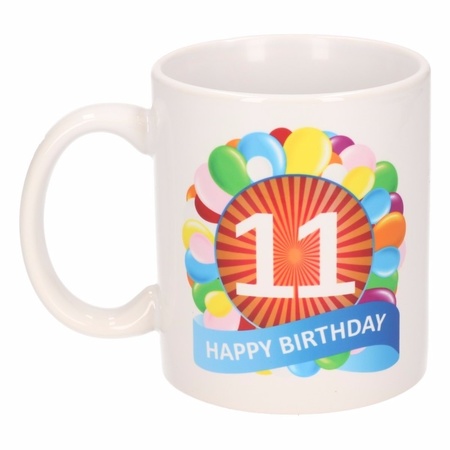 Birthday balloon mug 11 year