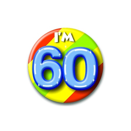 Verjaardags button I am 60