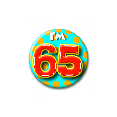 Button 65 years with dots