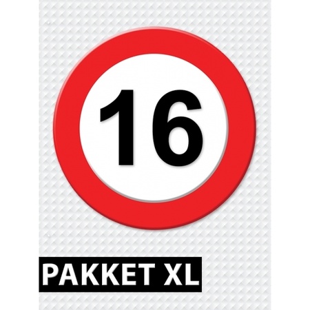 Traffic sign 16 year decoration package XL