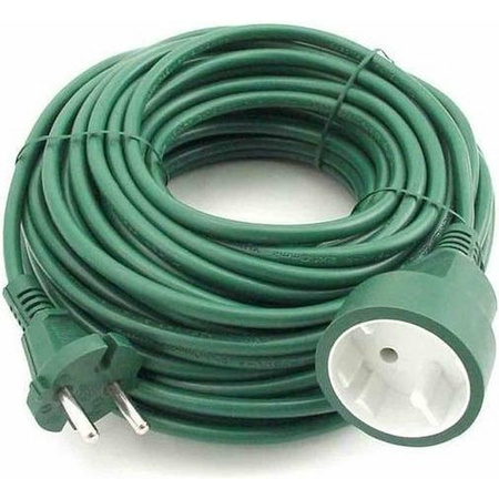 Extension plug cord green 20 meters indoor/outdoor