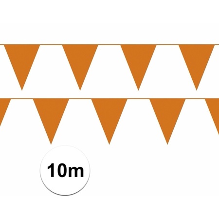 Oranje/Paarse feest punt vlaggetjes pakket 120 meter