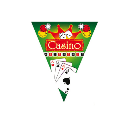 Vlaggenlijn Casino thema - plastic - 500 cm - feestartikelen