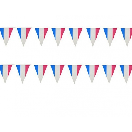 Vlaggenlijn - Frankrijk - blauw/wit/rood - kunststof - 10 meter