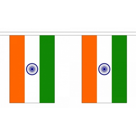 Vlaggenlijn van vlaggetjes van India - polyester - 900 cm - landen versieringen
