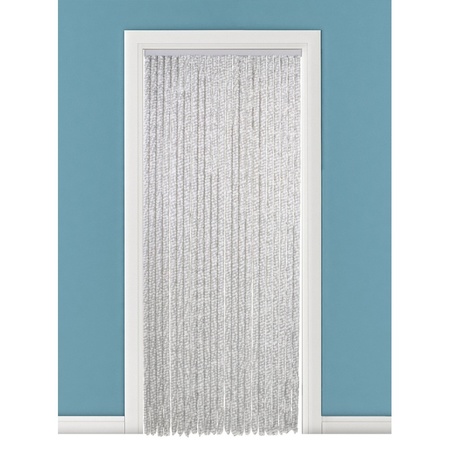 Vliegengordijn/deurgordijn kattenstaart wit/grijs 90 x 220 cm