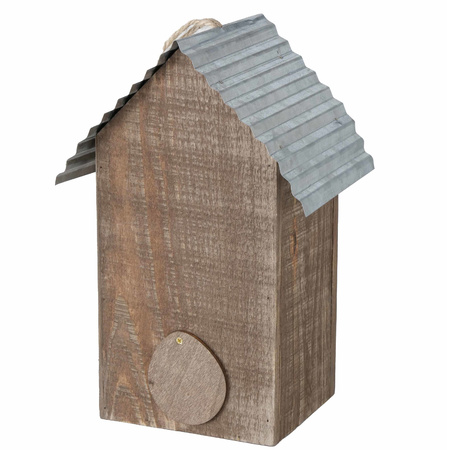 Birdhouse/nest box Welcome brown wood 22 cm
