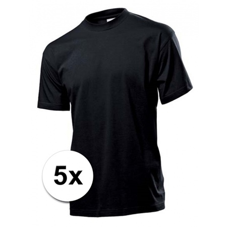 Voordeelpakket 5x zwarte t-shirts