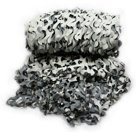 Voordeelset van 2x stuks camouflage netten zwart/wit/grijs  3 x 2,4 meter